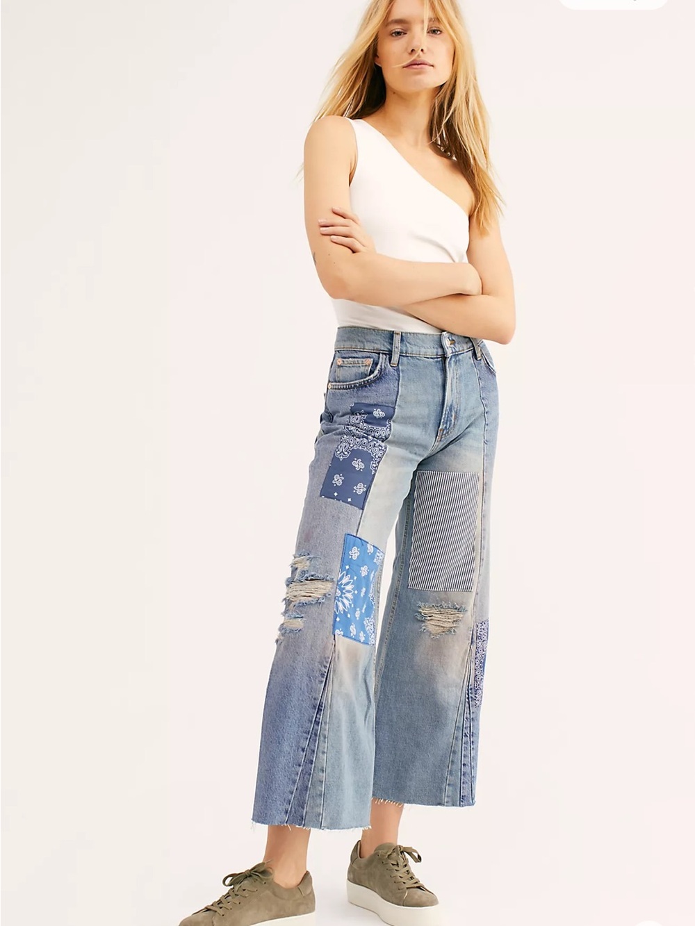 We The Free Blue Heart of Gold Wide Leg Crop Jeans - Picture 7 of 12